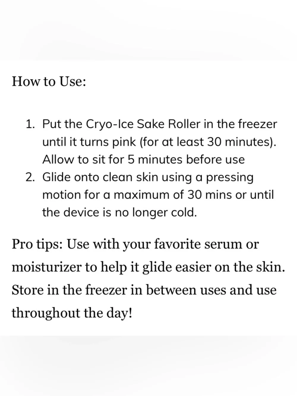 NEW SKIN INC Cryo-Ice Facial Roller Pink to White Depuff Sculpt Detox Skin
